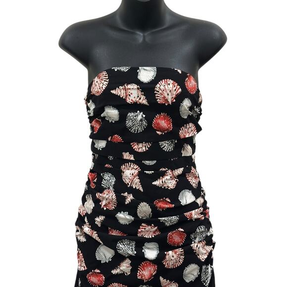 NWT Anthropologie Soleil Seashell Strapless Ruched Dress - Picture 8 of 8